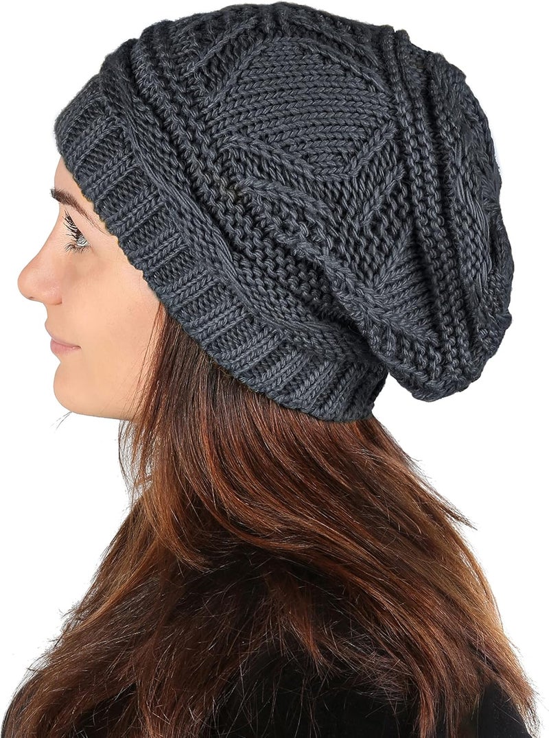 Lilax Knit Slouchy Oversized Soft Warm Winter Beanie Hat - Image 2